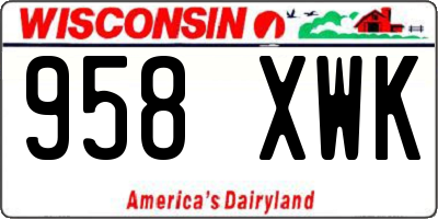 WI license plate 958XWK