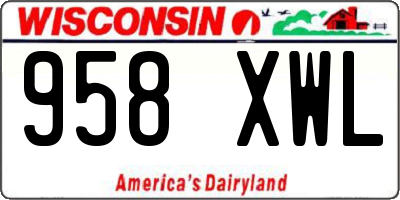WI license plate 958XWL