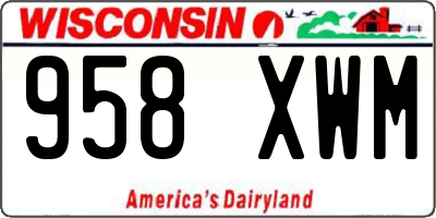WI license plate 958XWM