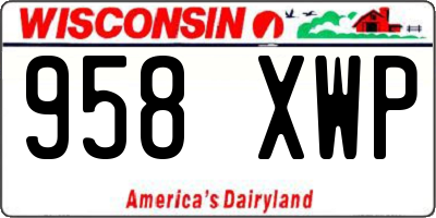 WI license plate 958XWP