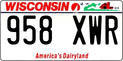 WI license plate 958XWR