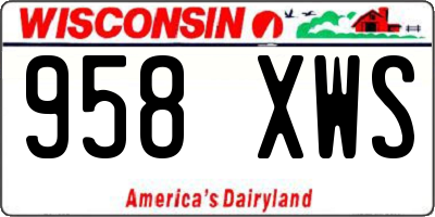 WI license plate 958XWS