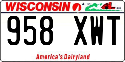 WI license plate 958XWT