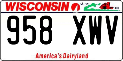 WI license plate 958XWV