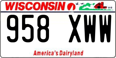 WI license plate 958XWW