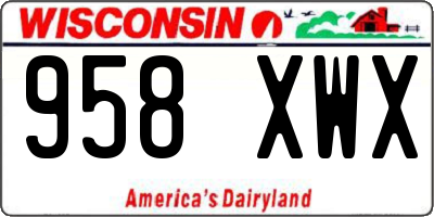 WI license plate 958XWX