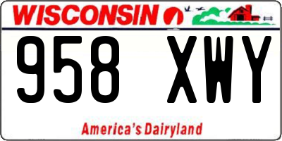 WI license plate 958XWY