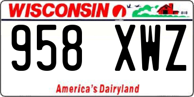 WI license plate 958XWZ