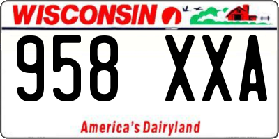 WI license plate 958XXA