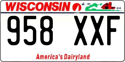 WI license plate 958XXF