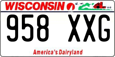 WI license plate 958XXG
