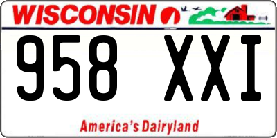 WI license plate 958XXI