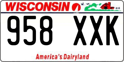 WI license plate 958XXK