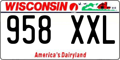 WI license plate 958XXL