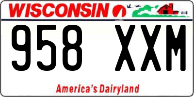 WI license plate 958XXM