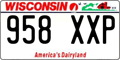 WI license plate 958XXP