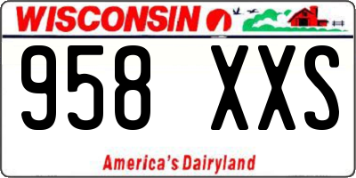 WI license plate 958XXS