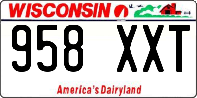 WI license plate 958XXT
