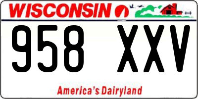 WI license plate 958XXV