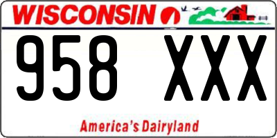 WI license plate 958XXX