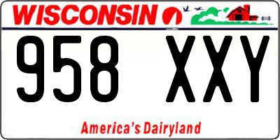 WI license plate 958XXY