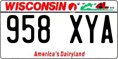 WI license plate 958XYA