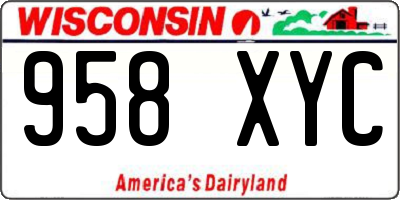 WI license plate 958XYC