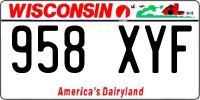WI license plate 958XYF