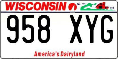 WI license plate 958XYG