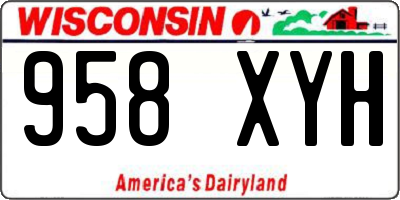 WI license plate 958XYH