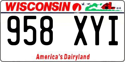 WI license plate 958XYI