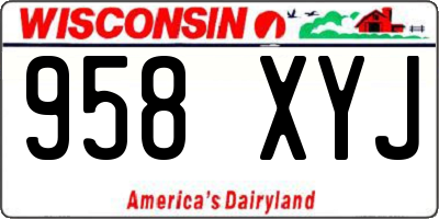 WI license plate 958XYJ