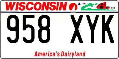 WI license plate 958XYK