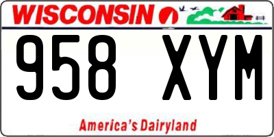 WI license plate 958XYM