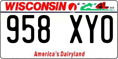 WI license plate 958XYO