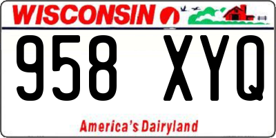 WI license plate 958XYQ
