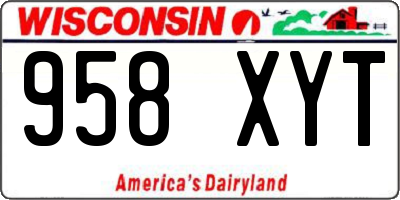 WI license plate 958XYT