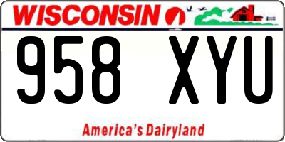 WI license plate 958XYU
