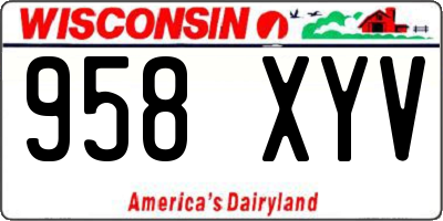 WI license plate 958XYV