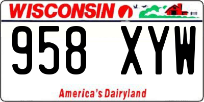 WI license plate 958XYW