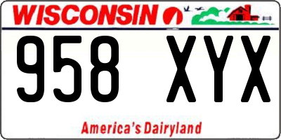 WI license plate 958XYX