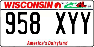 WI license plate 958XYY