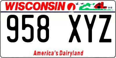 WI license plate 958XYZ