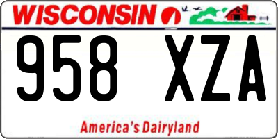 WI license plate 958XZA
