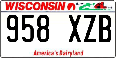 WI license plate 958XZB