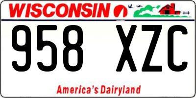 WI license plate 958XZC