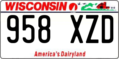 WI license plate 958XZD