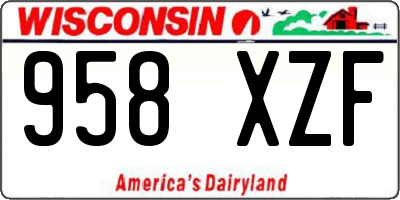 WI license plate 958XZF