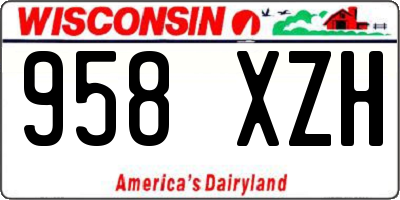 WI license plate 958XZH