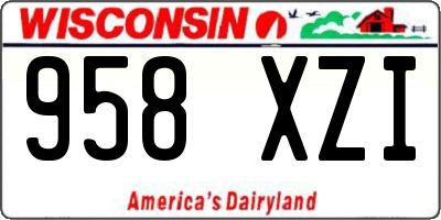 WI license plate 958XZI